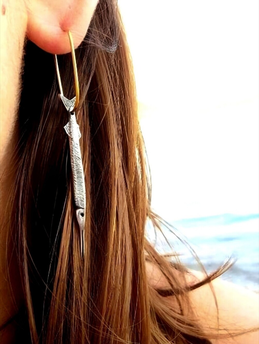 Minimalist & Delicate Fish Earrings On Hooks NWOT - Picture 3 of 9